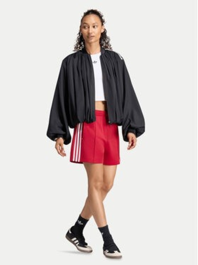 adidas Bluza Satin Pleated Track Top LG4081 Czarny Relaxed Fit