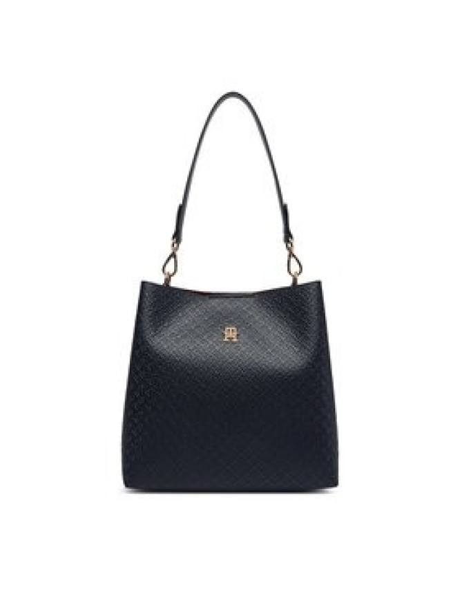 Tommy Hilfiger Torebka Th Icon Shoulder Bag Mono AW0AW19000 Granatowy