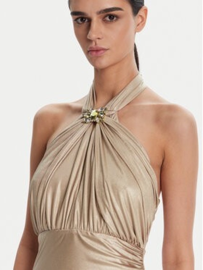 Fracomina Sukienka wieczorowa FQ25SD3002W798T4 Złoty Slim Fit