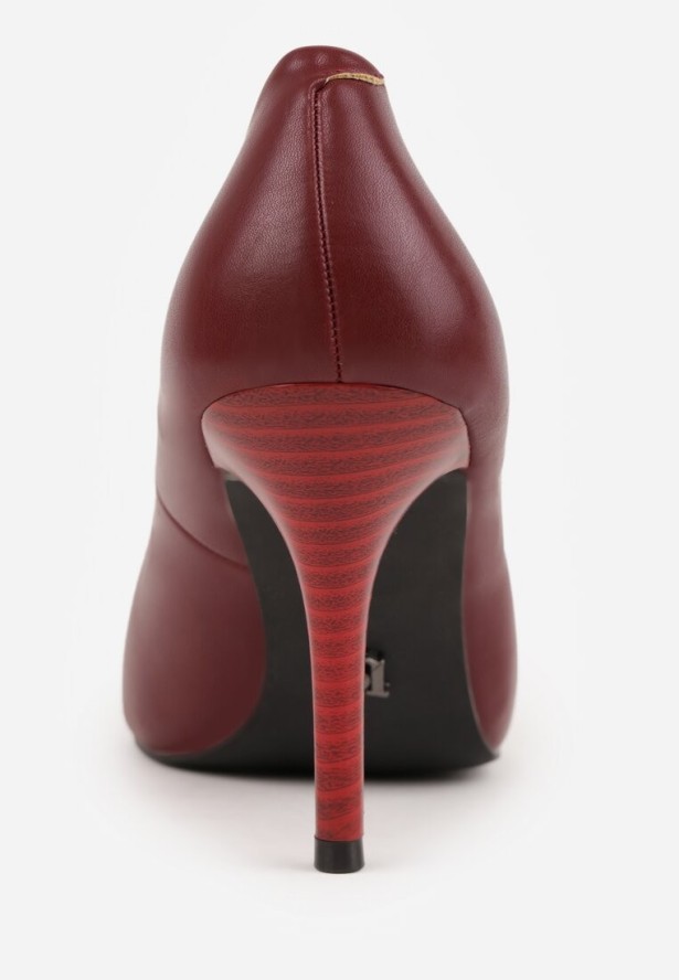 Bordowe Szpilki Vices z Wkładką ze Skóry Naturalnej Anistte