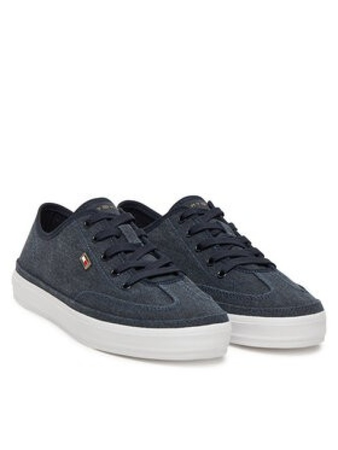 Tommy Hilfiger Sneakersy Washed Canvas Vulc Sneaker FW0FW08894 Granatowy