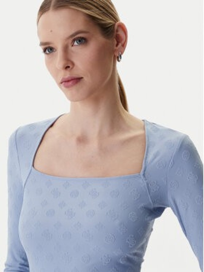 Guess Bluzka W6RP45 KA660 Niebieski Regular Fit