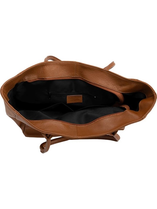 Mia Tomazzi Skórzana torebka "Zuara" w kolorze jasnobrązowym - 35 x 27 x 16 cm rozmiar: onesize