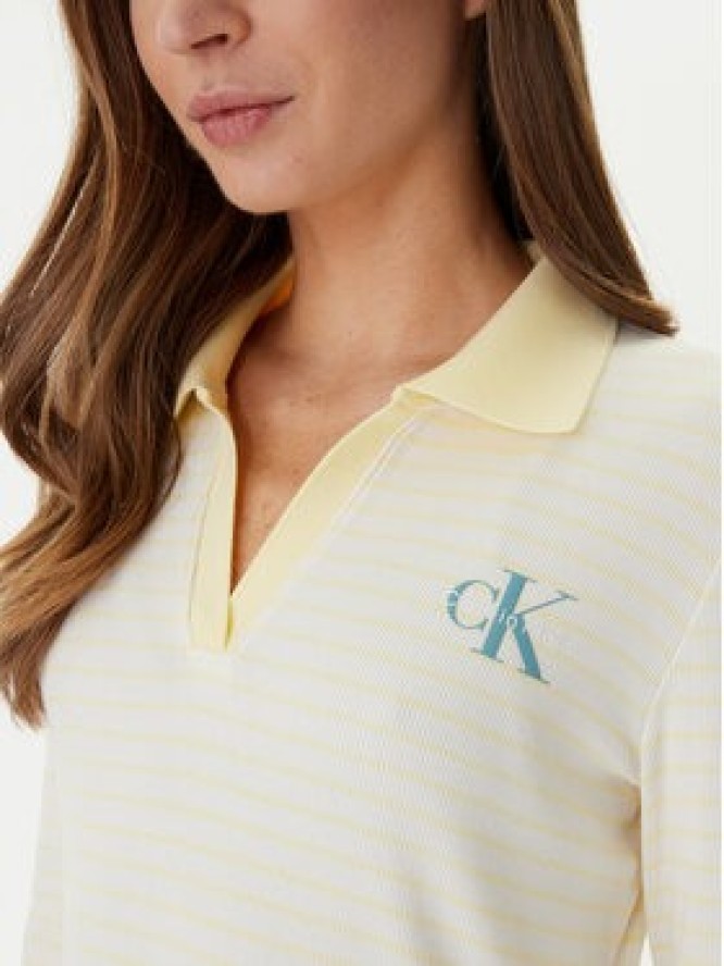 Calvin Klein Jeans Sukienka codzienna Monologo LV047F839G Żółty Regular Fit