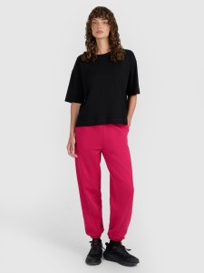 4F Spodnie dresowe joggery damskie - różowe XXL