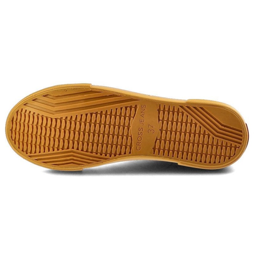 Trampki damskie Cross Jeans, sznurowany fason niska cholewka cholewka z wytrzymałego materiału tekstylnego klasyczny gumowy nosek płaska elastyczna p