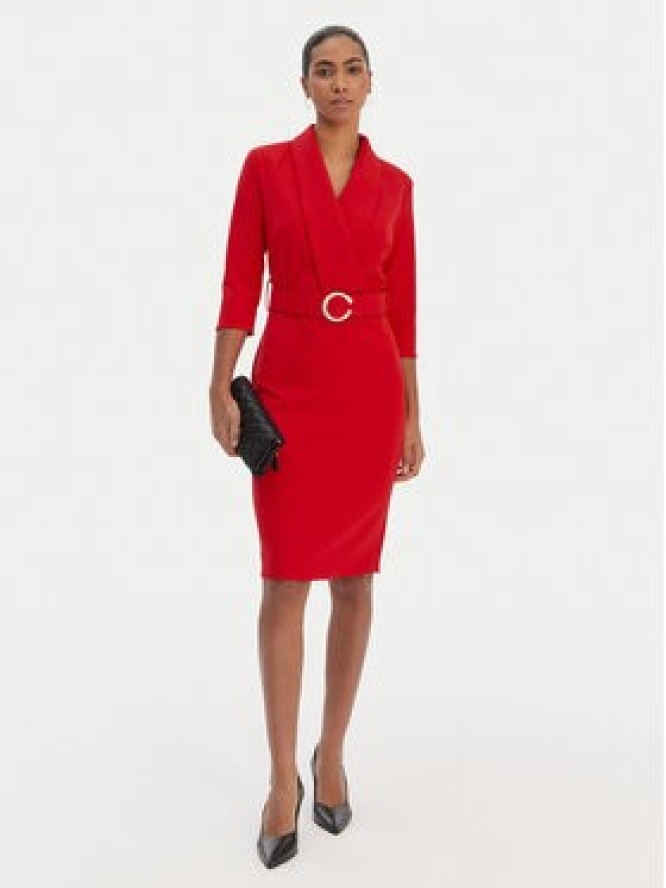 Rinascimento Sukienka koktajlowa CFC0126777003 Czerwony Slim Fit