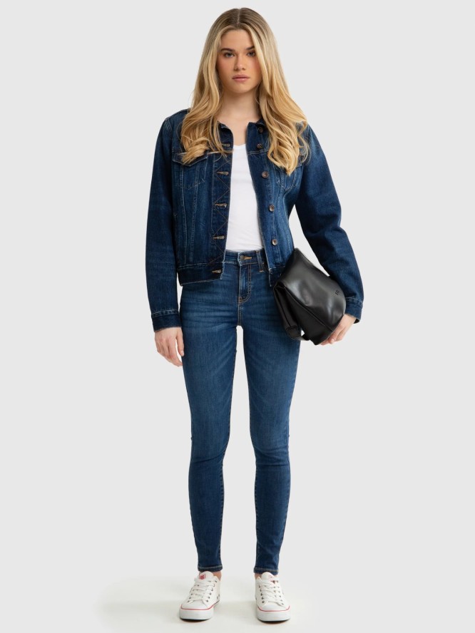 Jeansy damskie z wysokim stanem niebieskie Lorena High Waist 364