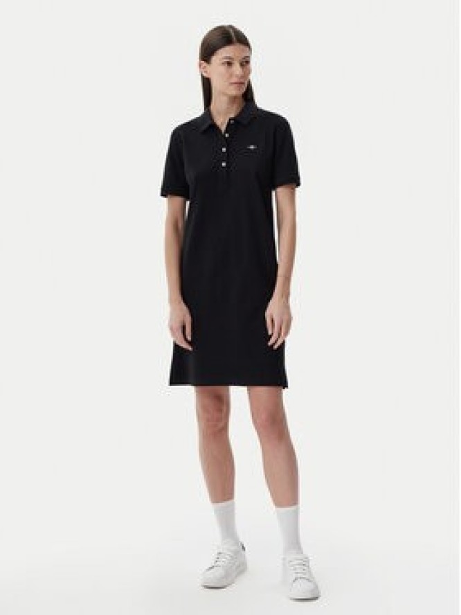 Gant Sukienka codzienna Shield 4201529 Czarny Regular Fit