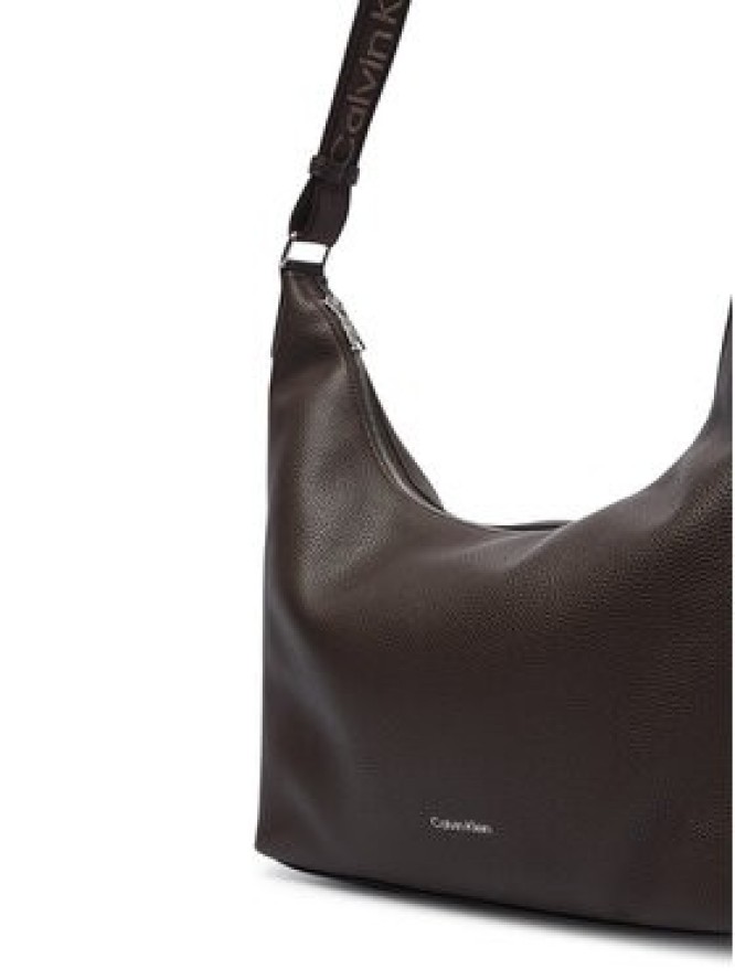 Calvin Klein Torebka Webbing Strap Md Shoulder Bag LV04F3891G Brązowy ciemny