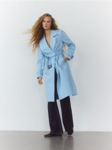 Jeansy flare - granatowy