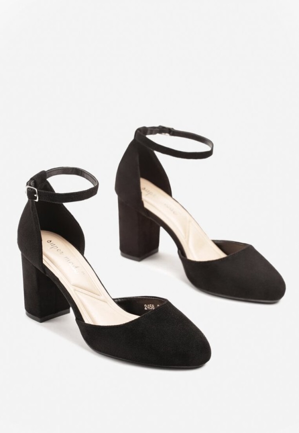 Czarne Klasyczne Czółenka na Słupku Denirea