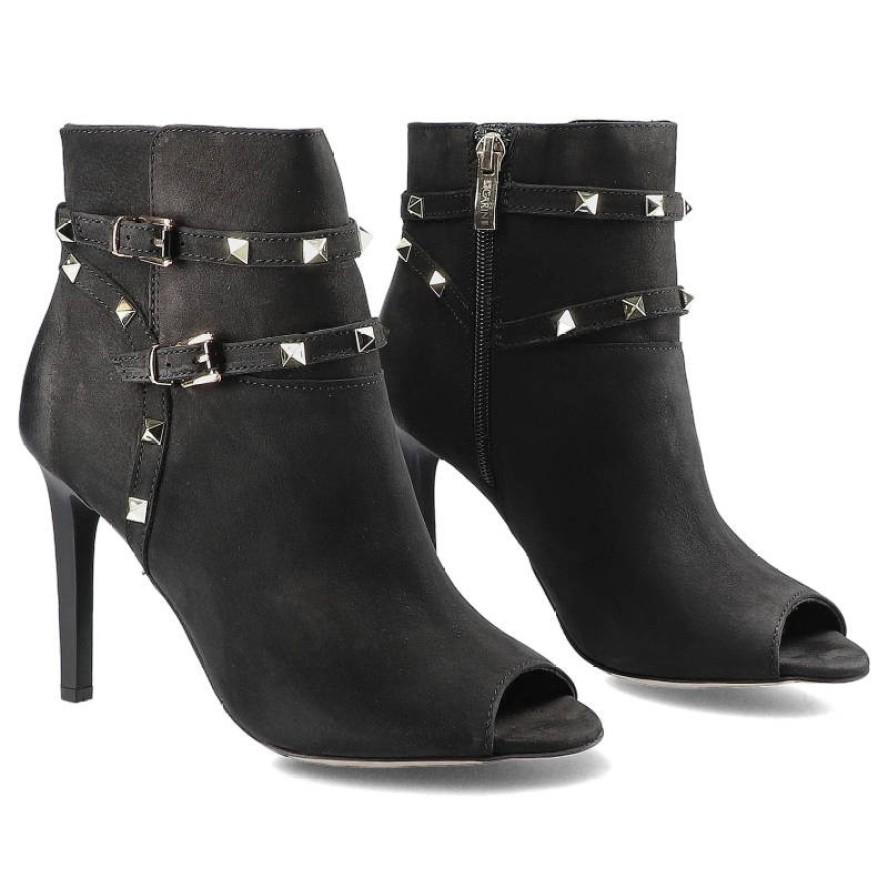 Czarne Botki Carinii Damskie Eleganckie Obuwie