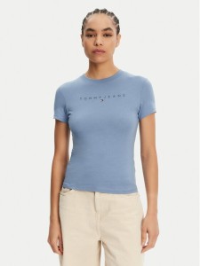 Tommy Jeans T-Shirt Tonal Linear DW0DW20315 Niebieski Slim Fit