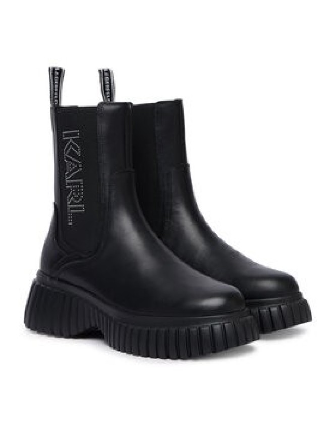 KARL LAGERFELD Botki Kreeper Wedge KL44460 Czarny