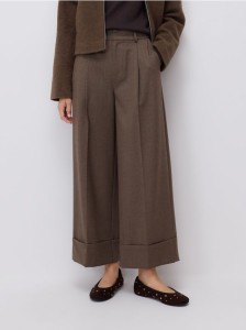 Spodnie z mankietami - brązowy