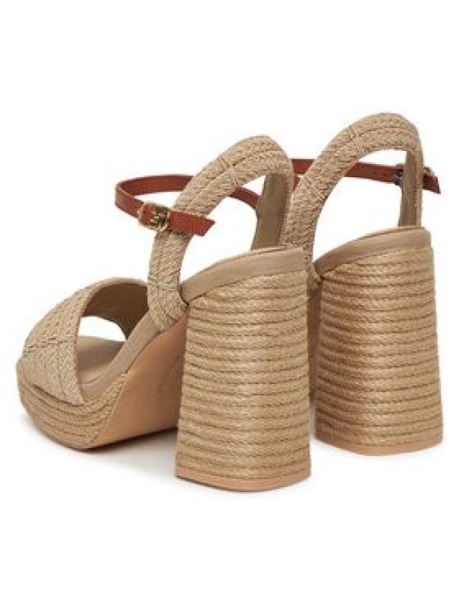Tommy Hilfiger Espadryle Rope Heel Platform Sandal FW0FW08425 Beżowy