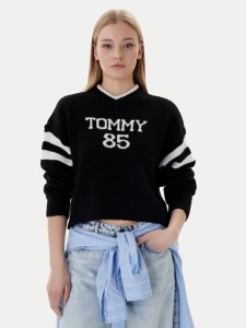 Tommy Jeans Sweter 85 Varsity DW0DW22033 Czarny Regular Fit