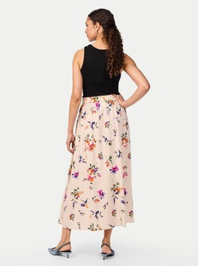 YAS Spódnica midi Asina 26034011 Écru Regular Fit