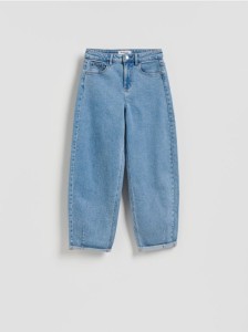 Jeansy barrel leg - niebieski
