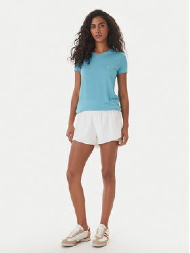 Emporio Armani T-Shirt EW000409 AF19024 U9163 Turkusowy Regular Fit