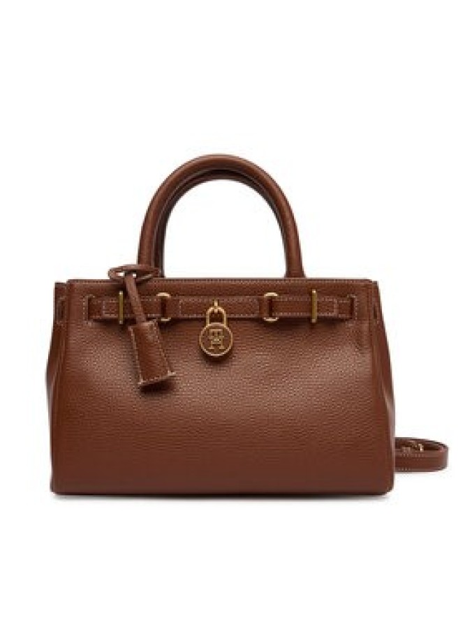 Tommy Hilfiger Torebka American Icon Mini Tote Leather AW0AW17926 Brązowy