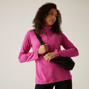 Damski lekki polar turystyczny Montes z zamkiem błyskawicznym do połowy