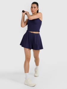 4F Spódnica tenisowa damska - granatowa S