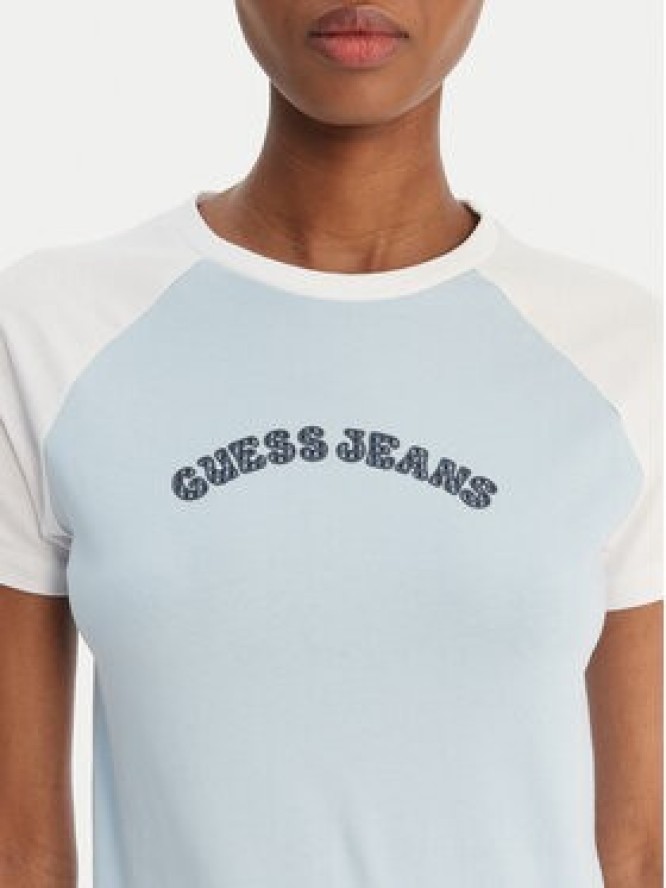 Guess Jeans T-Shirt W6GIB0 J1314 Błękitny Regular Fit