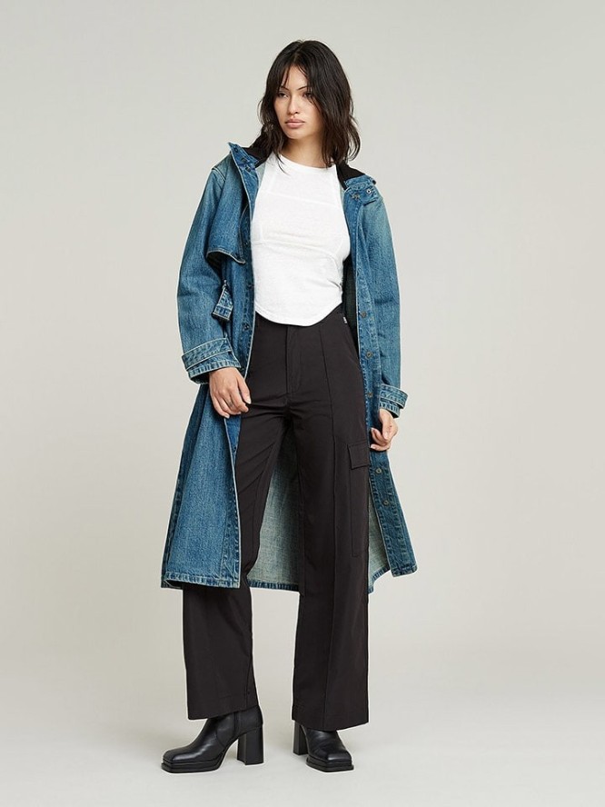 G-Star Trencz dżinsowy w kolorze niebieskim rozmiar: M