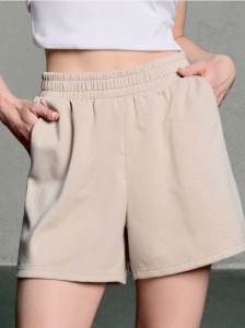 Szorty dresowe soft touch - beżowy