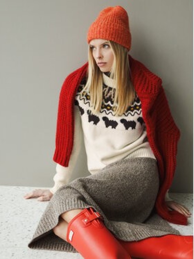 Hunter Sweter Ashie HARW0074251 Beżowy Regular Fit