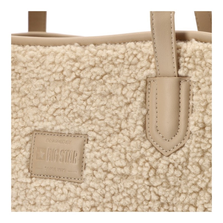 Beżowa Torebka Big Star 2w1 Damska Shopperka + Kosmetyczka