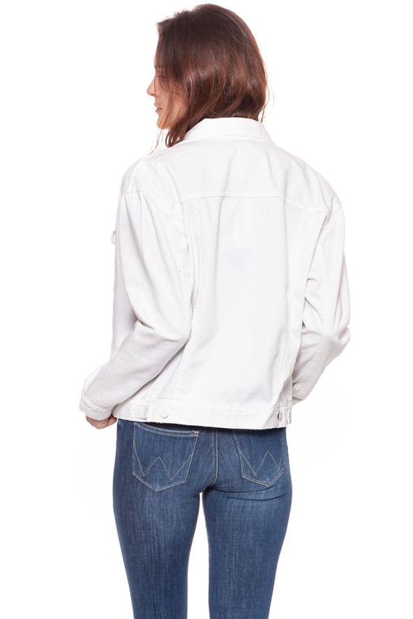 DAMSKA KURTKA JEANSOWA WRANGLER RETRO JACKET WHITE DAMAGED W415DM12Q 112128781