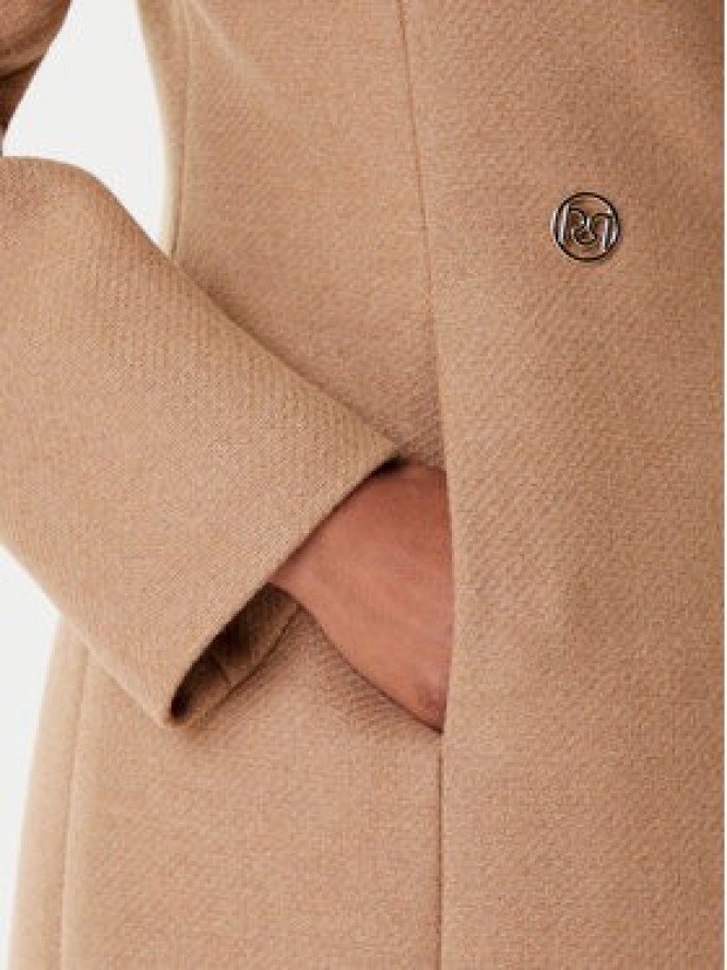 Rinascimento Płaszcz wełniany CFC0126218003 Beżowy Regular Fit
