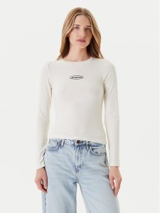 Guess Jeans Bluzka W5YP38 KA0H1 Écru Slim Fit