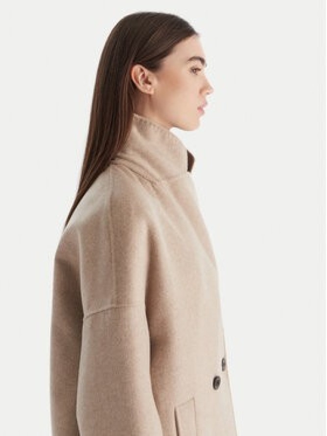 ViCOLO Płaszcz wełniany TF0003 Beżowy Regular Fit