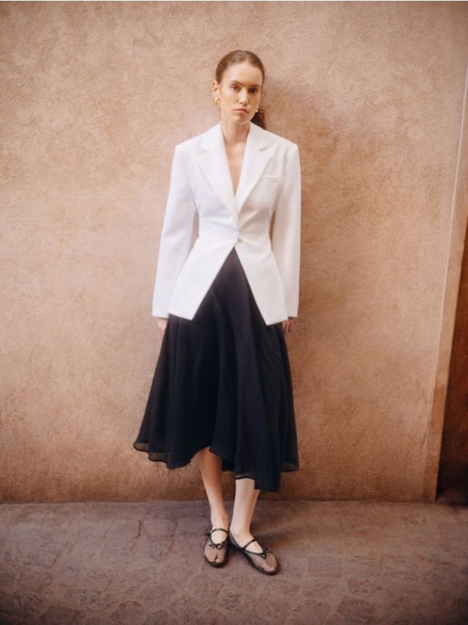 Siateczkowe baleriny z paskiem - czarny