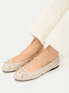 Tommy Hilfiger Baleriny Charm Quilted Ballerina FW0FW09503 Beżowy jasny