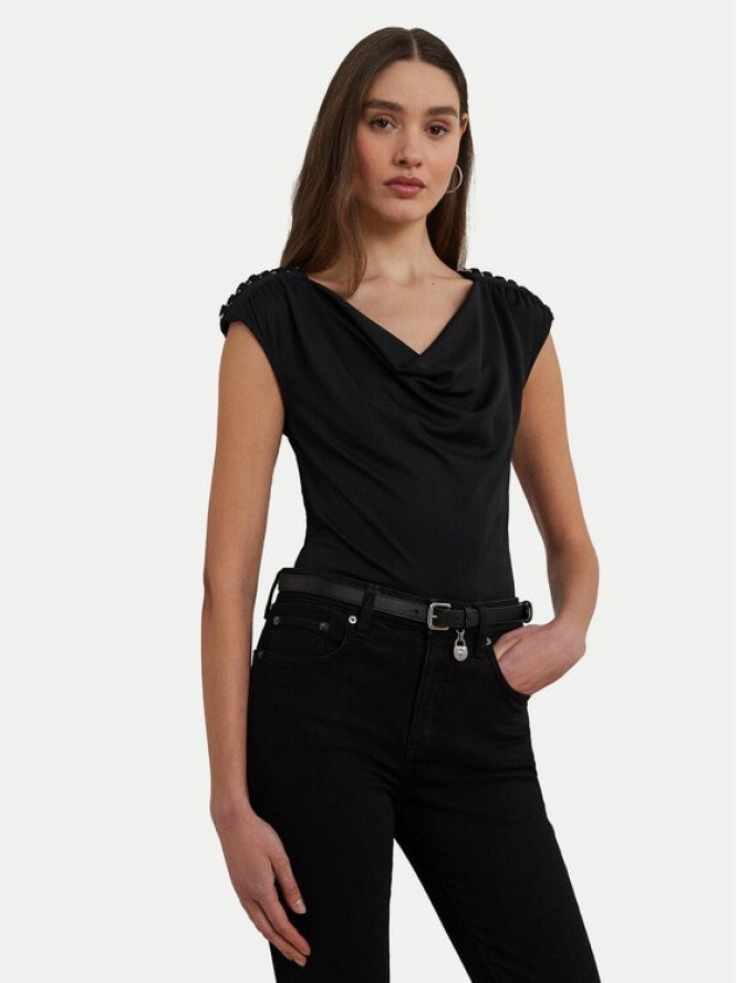 LAUREN RALPH LAUREN Bluzka 200889317003 Czarny Relaxed Fit