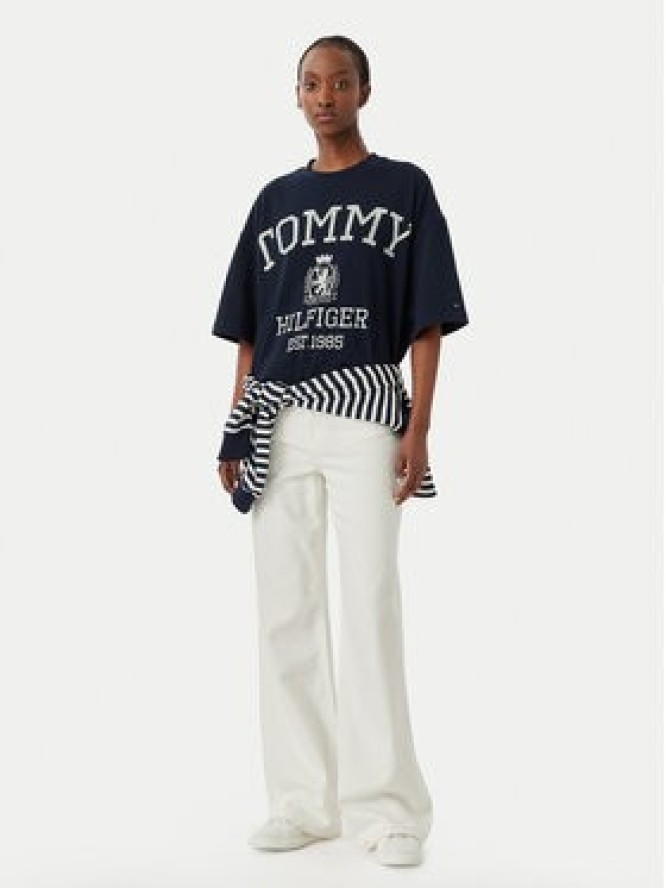 Tommy Hilfiger T-Shirt Varsity WW0WW50940 Granatowy Relaxed Fit