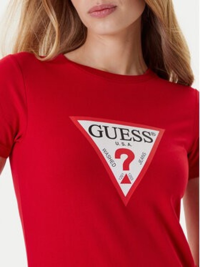 Guess Jeans T-Shirt W4YI04 J1314 Czerwony Slim Fit