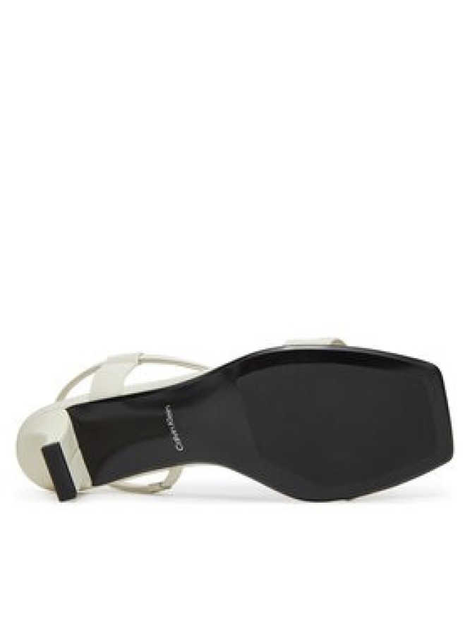 Calvin Klein Sandały Heel Sandal 50 Squared Lth HW0HW02534 Biały
