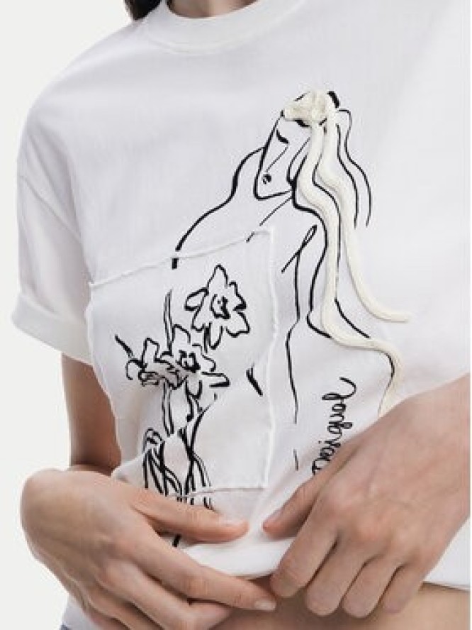 Desigual T-Shirt Paraguay 25SWTKAB Biały Regular Fit