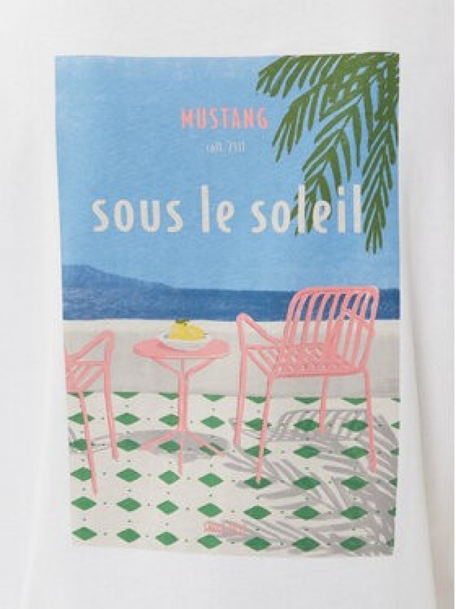 Mustang T-Shirt Floris 1016158 Biały Relaxed Fit