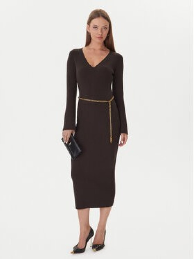 MICHAEL Michael Kors Sukienka dzianinowa MF5835G4VR Brązowy Slim Fit
