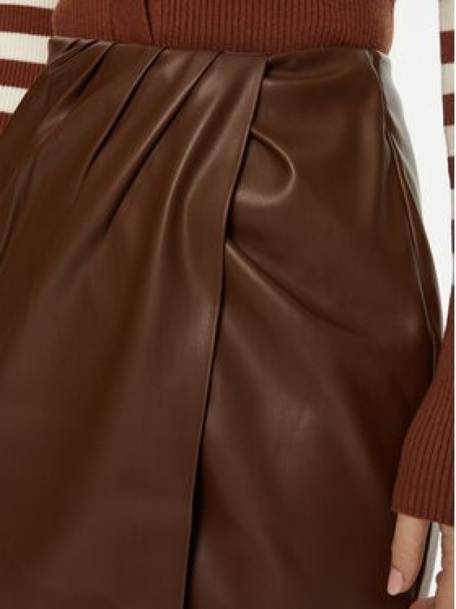 Fracomina Spódnica z imitacji skóry FS24WG1002E41201 Brązowy Regular Fit
