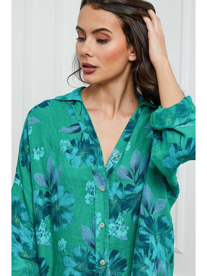 Joséfine Lniana koszula w kolorze zielonym rozmiar: S