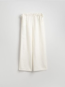 Spodnie z lnem - biały