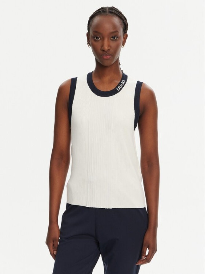 Liu Jo Sport Sweter TA5092 MS022 Biały Regular Fit